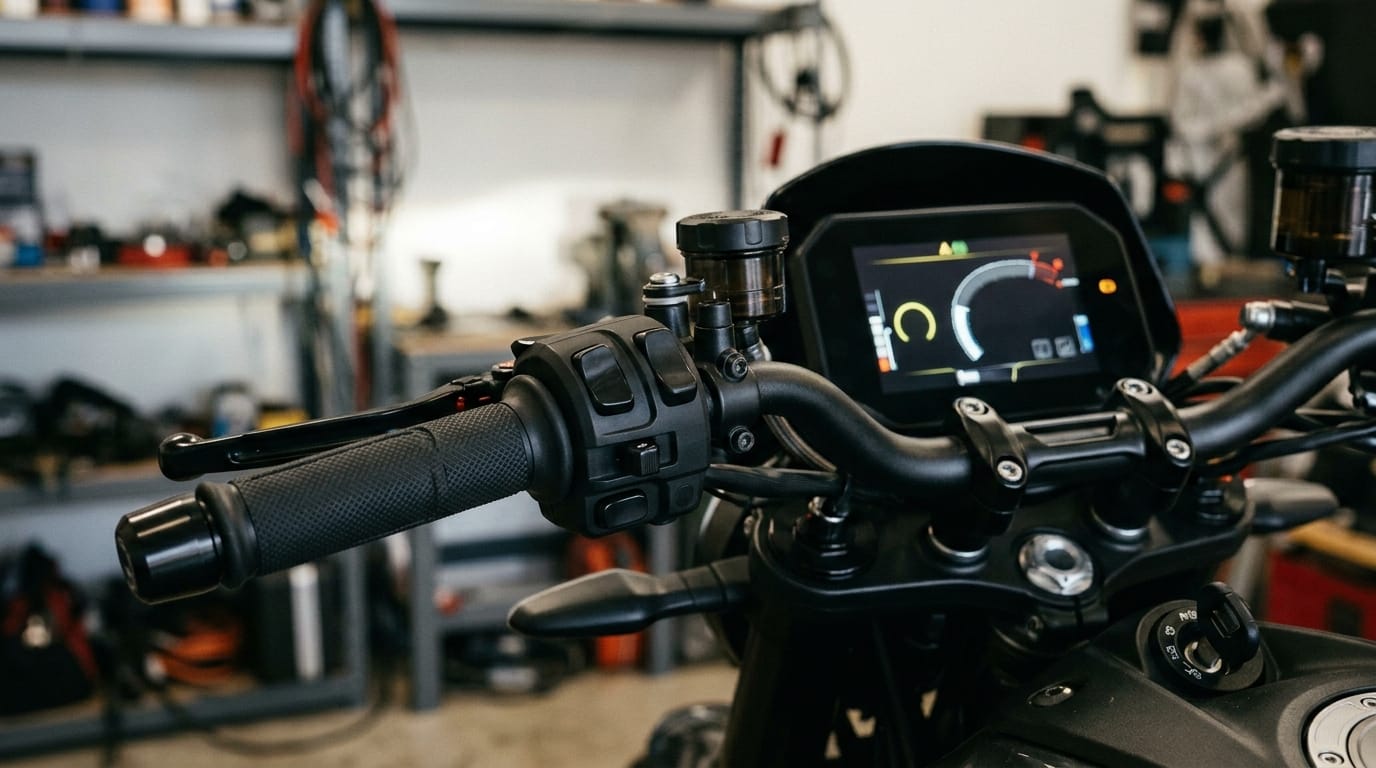 Motorcycle automatic shifting controls for clutchless riding technology