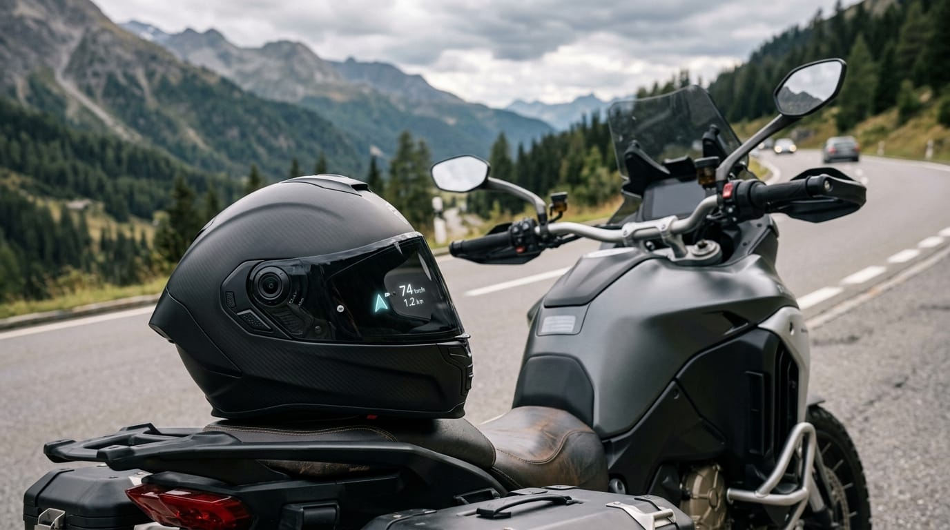 Smart motorcycle helmets with HUD display, built-in camera, and connected rider safety technology
