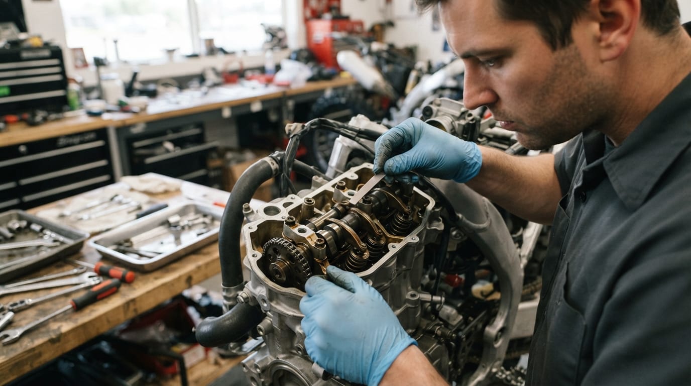 Engine inspection related to the Triumph TF450 recall 2026